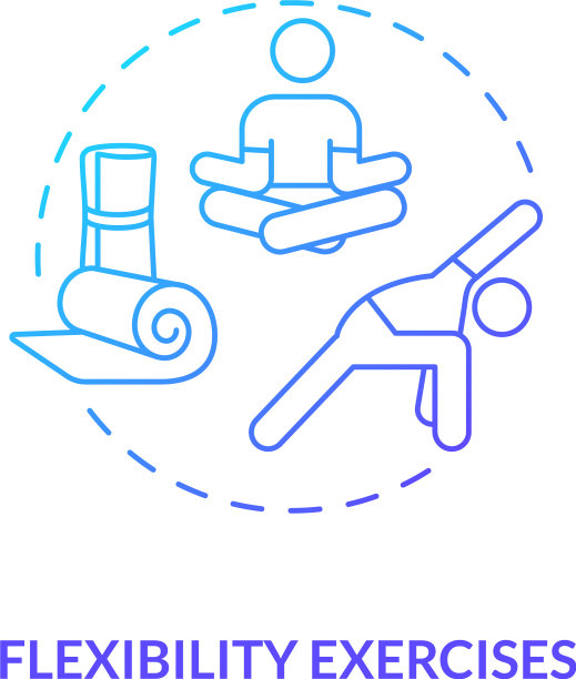 灵活性练习蓝色渐变概念图标图片下载