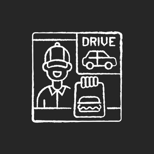 开车通过窗户粉笔白色图标上的黑色图片下载