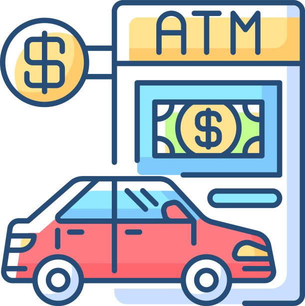 驾驶通过ATM RGB彩色图标图片下载
