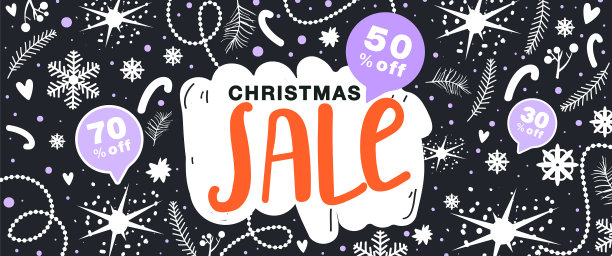 圣诞节销售横幅图片下载