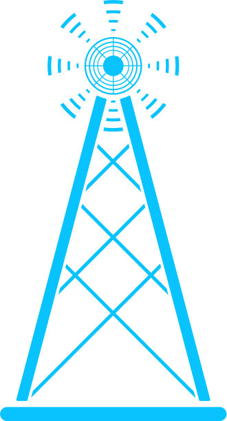 无线电塔广播天线图标平坦图片下载