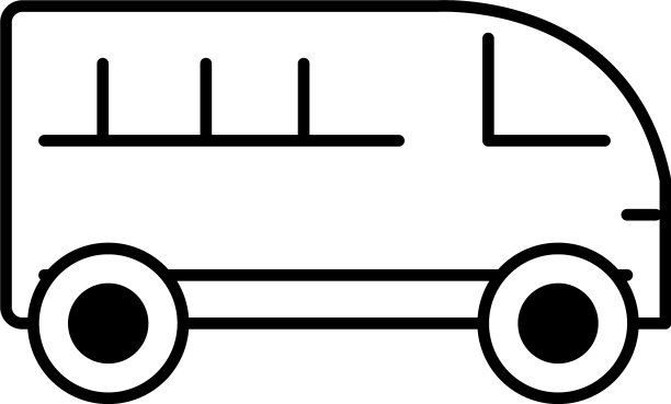 公交车公共交通侧视图线图标孤立图片下载