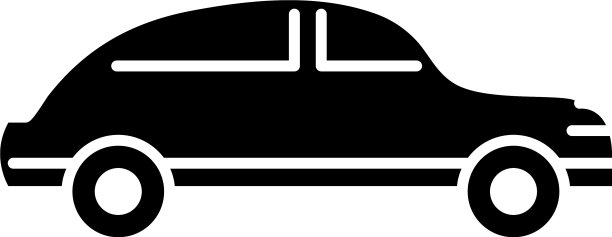 汽车运输侧视图最小剪影图标图片下载