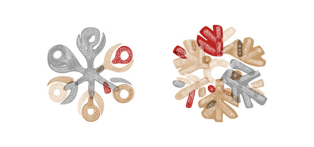 时尚的阴影雪花与透明图片下载