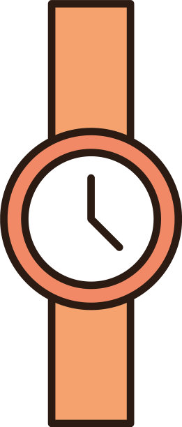 腕表配饰时尚线和填充图标图片下载