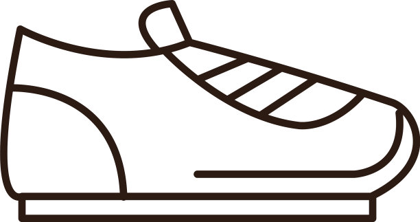 运动鞋配件线图标白色背景图片下载