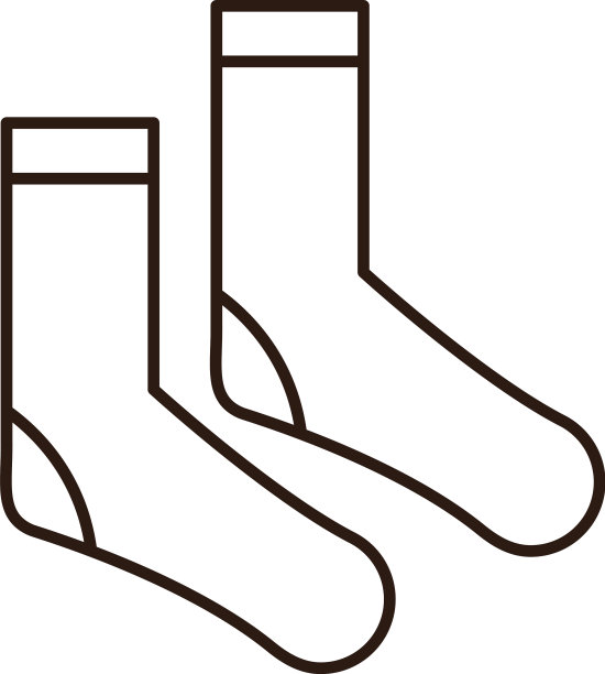 袜子配件运动和休闲服装系列图标图片下载