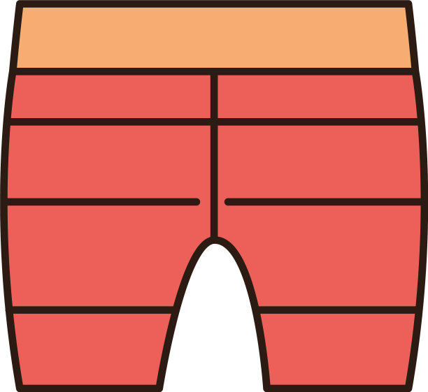 条纹短裤运动男性服装线和填充图片下载