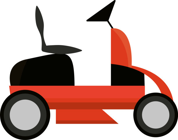 割草机汽车花园孤立在白色的背景图片下载