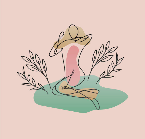 在粉色背景中画出女人的身体和脚图片下载