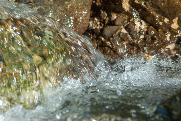 近山冷水晶清澈的小溪图片下载