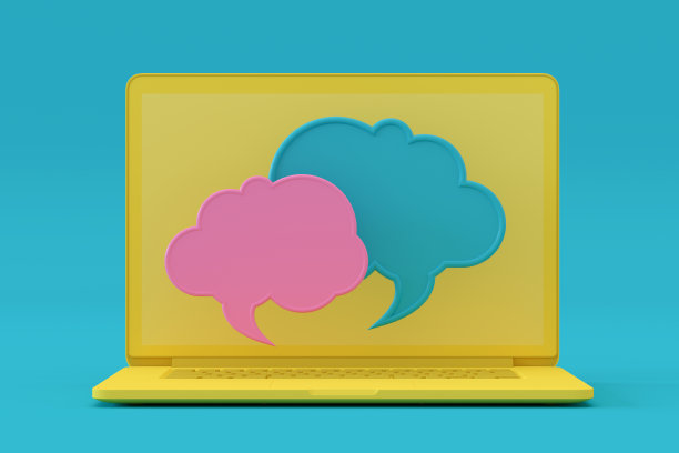 聊天语音气泡在笔记本电脑屏幕上图片下载