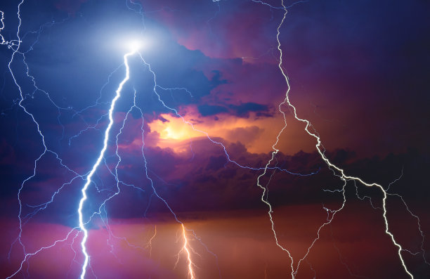 夏日风暴中的闪电图片下载