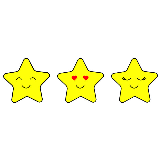 可爱的黄色星星字符集图片下载