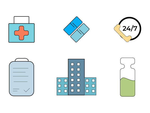 医院和医疗图标设置模板图片下载