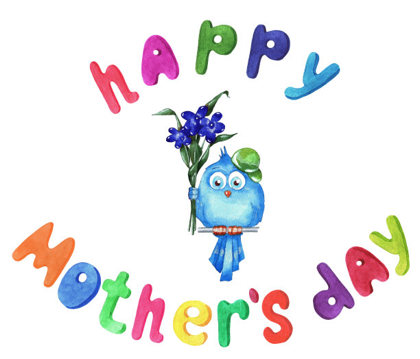 母亲节快乐，水彩画(2)图片下载