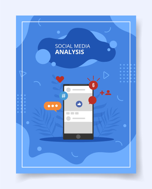 社交媒体分析智能手机为模板图片下载