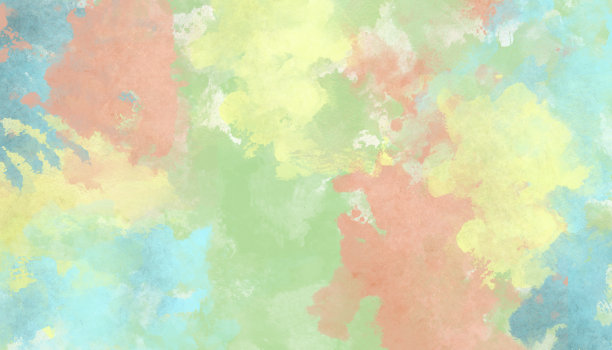 水彩垃圾背景粉，黄色，蓝色和绿色在混凝土表面的形式，一个裂缝的墙图片下载