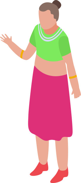 印度女性图标等距风格图片下载