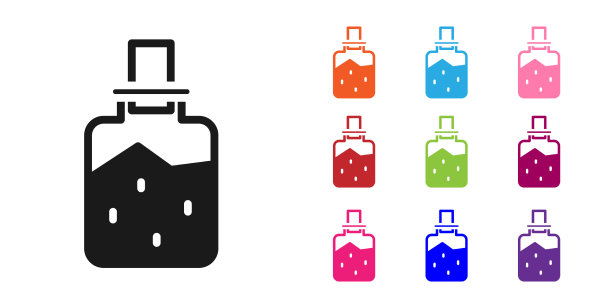 黑色矿泉盐图标孤立在白色背景图片下载