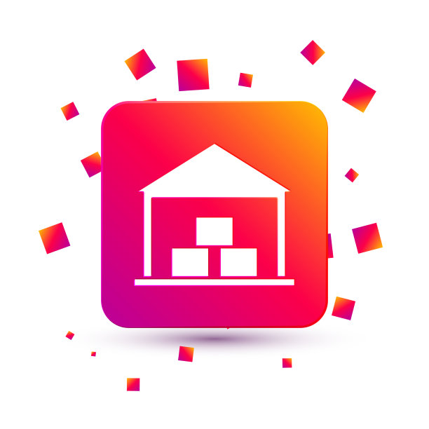 白色仓库图标隔离在白色背景图片下载