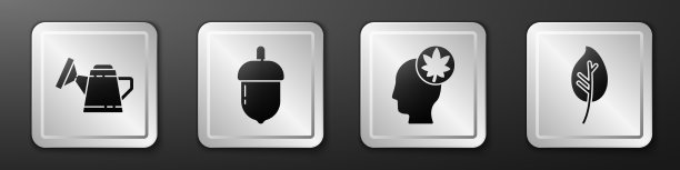 设浇水罐，用橡子和树叶扎人的头图片下载