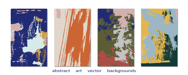 收集抽象的创作背景。手绘纹理集。时尚的图形艺术海报，封面，邀请，海报，小册子，传单。矢量模板与油漆笔触和形状在柔和的复古颜色。图片下载