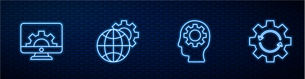 电脑内置齿轮，设置直线人头图片下载