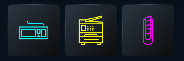 设置线键盘文具刀和打印机图片下载