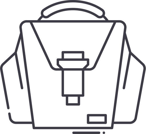 相机袋图标线性孤立图片下载