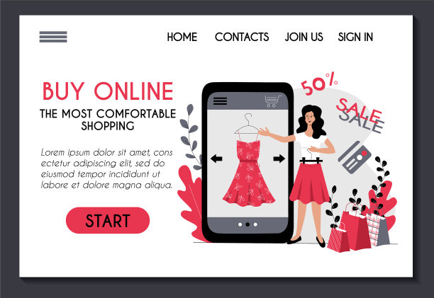 网上商店的网站模板年轻女子图片下载