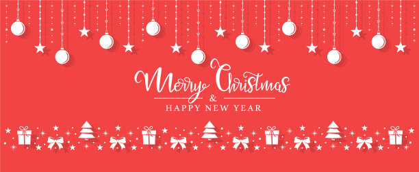 圣诞节白色的玩具挂在红色的绳子上图片下载