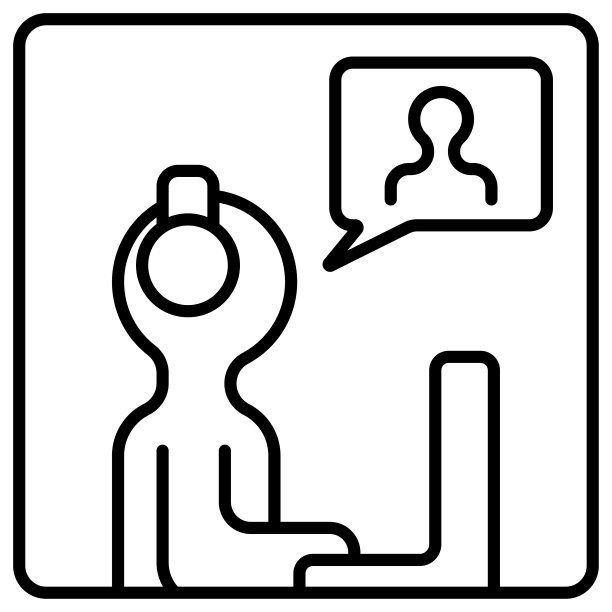 在线视频会议与语音气泡矢量图标隔离在一个白色背景。图片下载