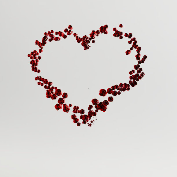 3D心形花组成图片下载