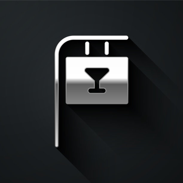 银色街道招牌与题字栏图标图片下载