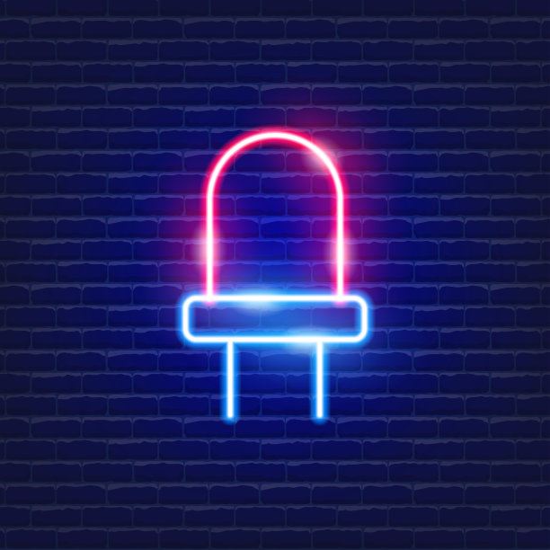 发光二极管霓虹图标。电的概念。矢量插图设计。图片下载