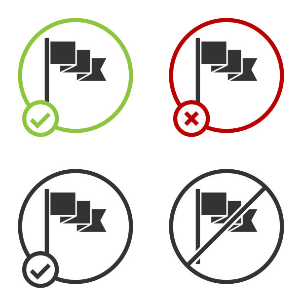黑旗图标孤立在白色背景图片下载