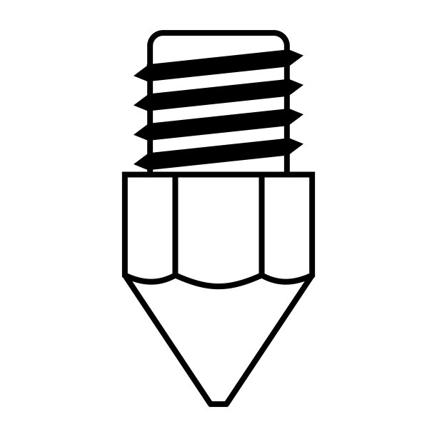 3d打印机挤出机喷嘴图标矢量3d打印喷嘴挤出机符号图片下载