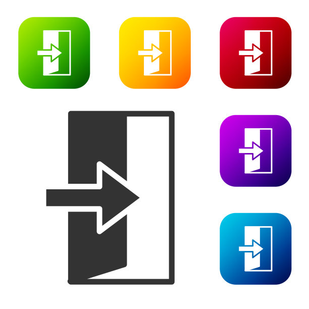 黑色消防出口图标隔离在白色背景上图片下载