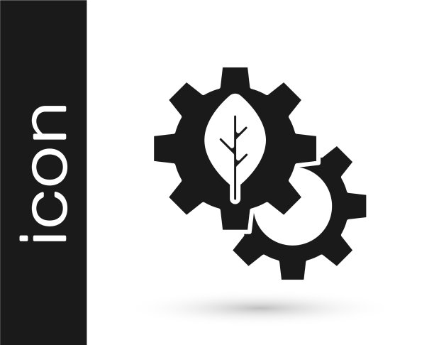 黑叶植物生态学在齿轮机图标图片下载