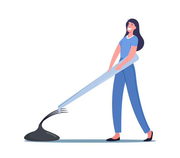 睫毛延伸的概念。小主人女性角色与巨大的镊子呈现美容过程图片下载