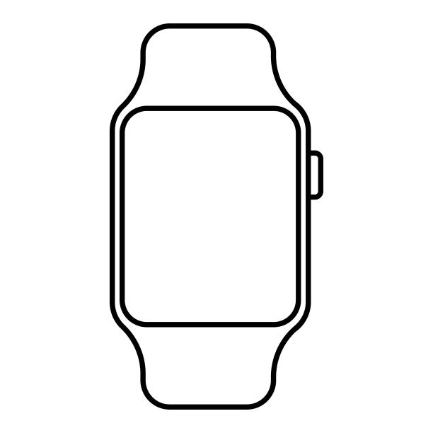 智能手表设备细黑线条图标：扁平风格设计，适用于APP、UI和UX设计，矢量EPS 10图片下载