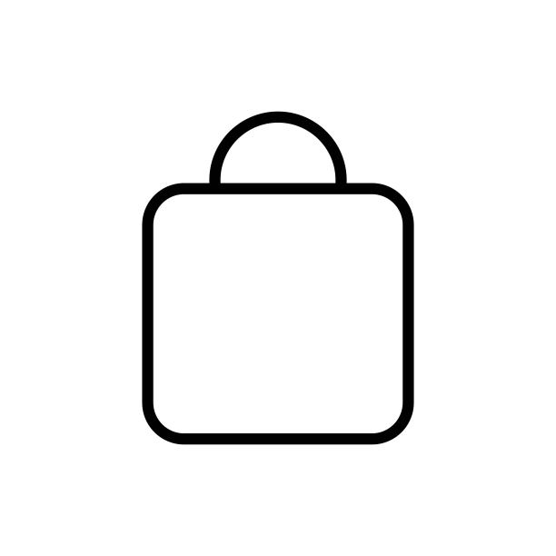购物袋细线黑色图标。标志包装，购买或购买。平面孤立的符号，用于:插图，极简主义，标志，移动，应用程序，会徽，设计，网页，网站，ui，用户体验。向量EPS 10图片下载
