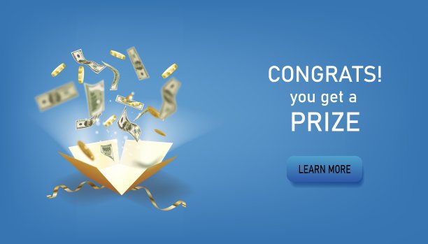 赢奖。在线博彩博彩游戏矢量插图广告。图片下载