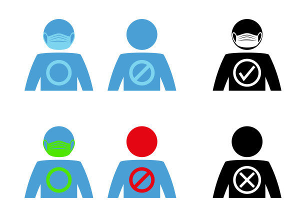 只在掩码中输入。警告和注意图标贴纸。人的脸受到保护，不受病毒感染。在现场时需要戴口罩。口罩必须在商店或公共场所佩戴图片下载