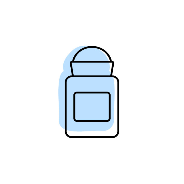 滚动，止汗与彩色阴影矢量图标在美容集图片下载