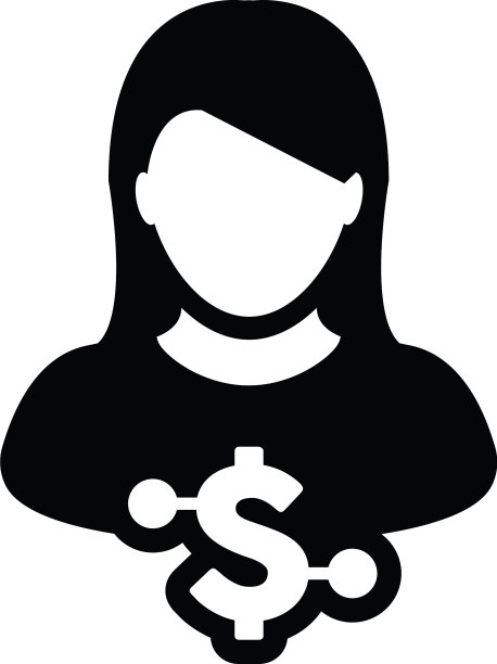 美元图标数字货币符号与女性图片下载