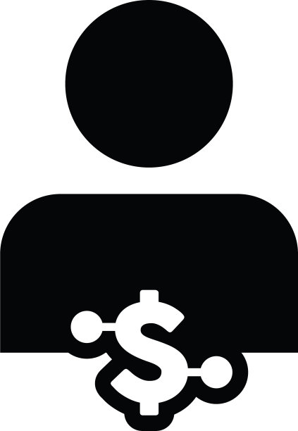 货币图标数字美元货币与男性用户图片下载