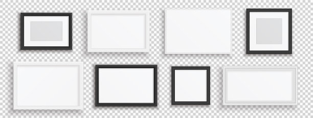 图片框架黑色或白色现实横幅图片下载