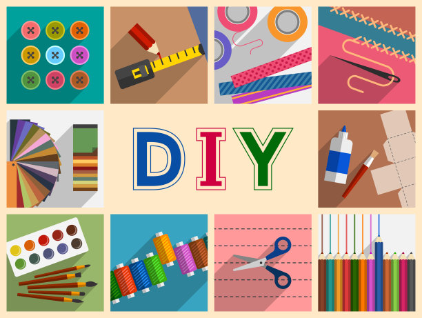 收集主题和工具DIY项目，创造性的爱好图片下载
